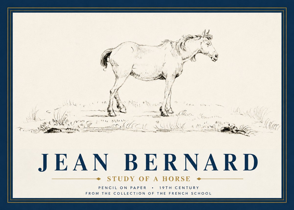 Jean Bernard Study of a Horse IV No4 - Poszter