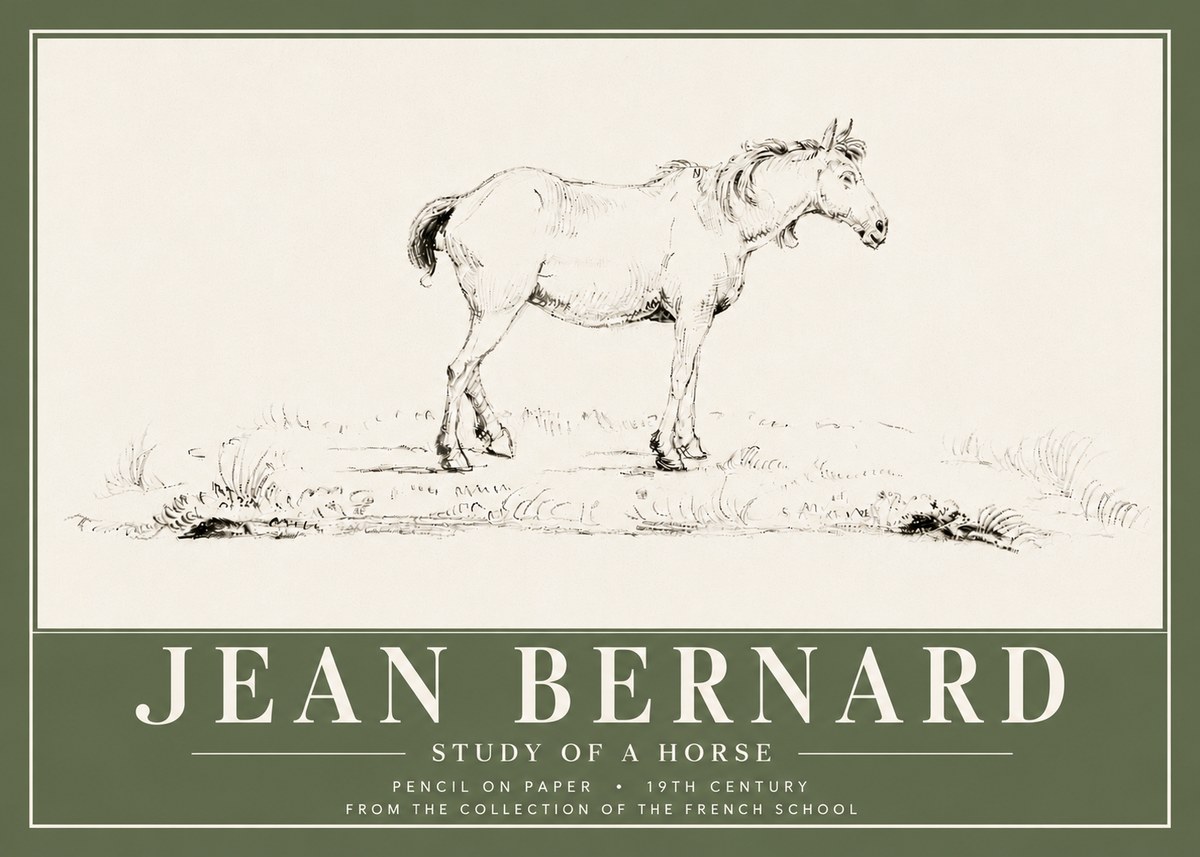 Jean Bernard Study of a Horse IV No6 - Poszter