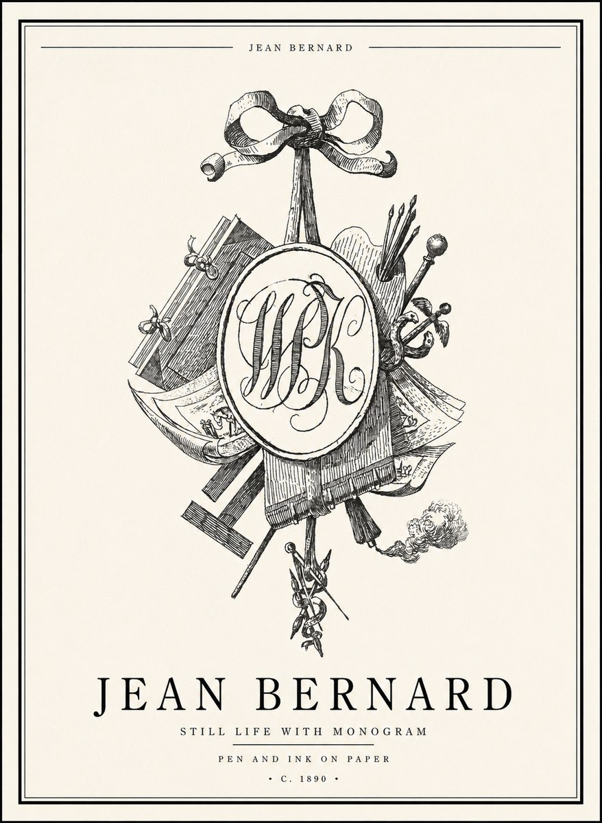 Jean Bernard Still Life with Monogram No1 - Poszter