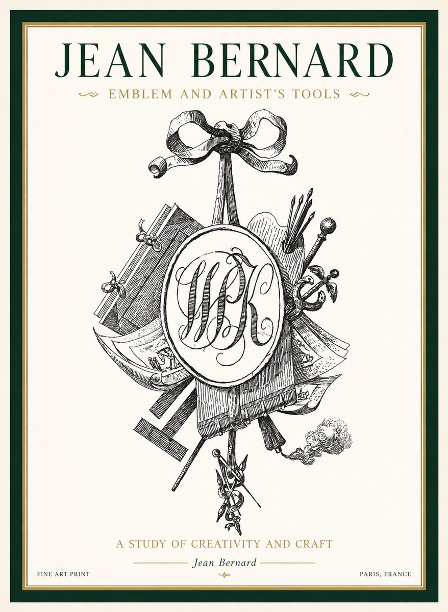 Jean Bernard Still Life with Monogram No2 - Poszter