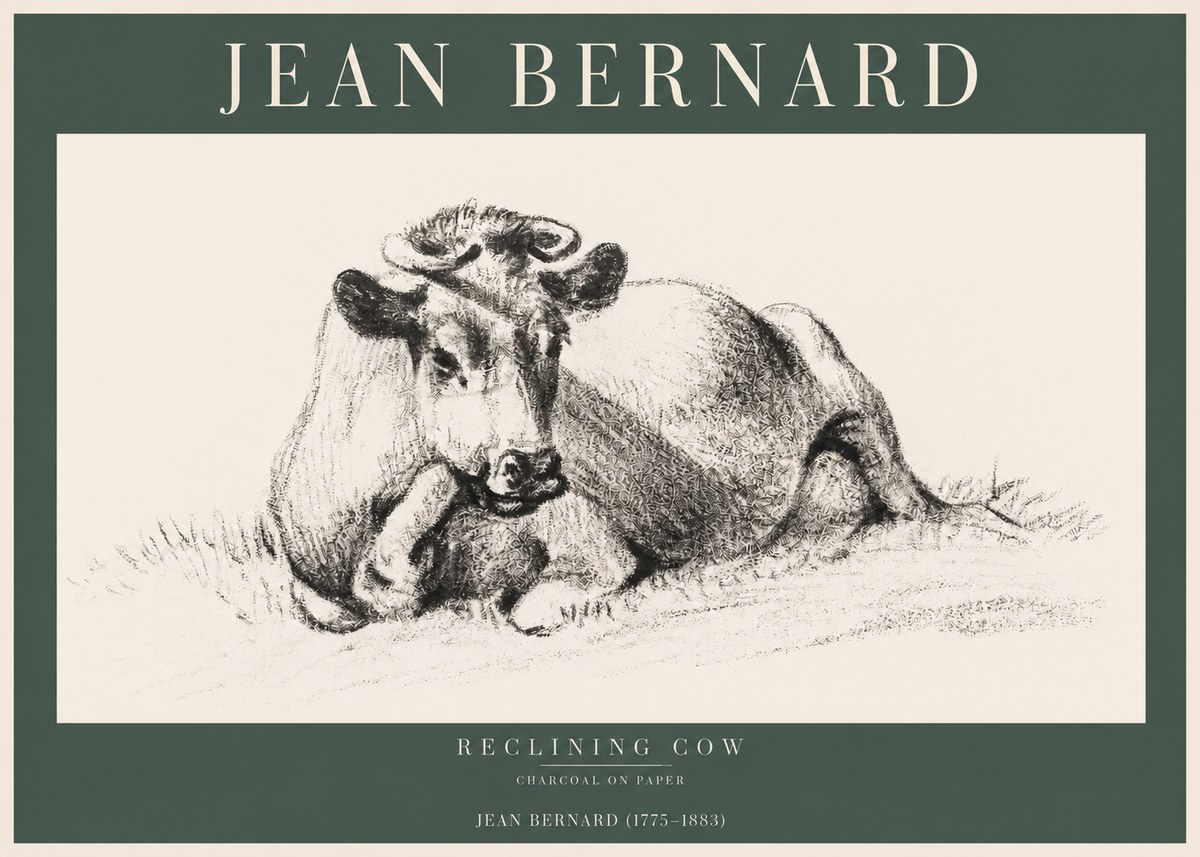 Jean Bernard Reclining Cow I No2 - Poszter