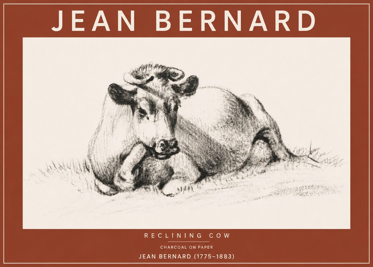 Jean Bernard Reclining Cow I No4 - Poszter