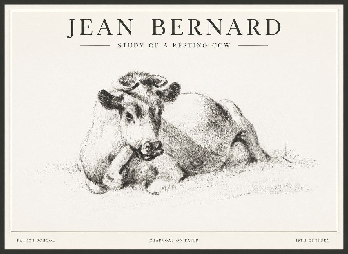 Jean Bernard Reclining Cow I No5 - Poszter