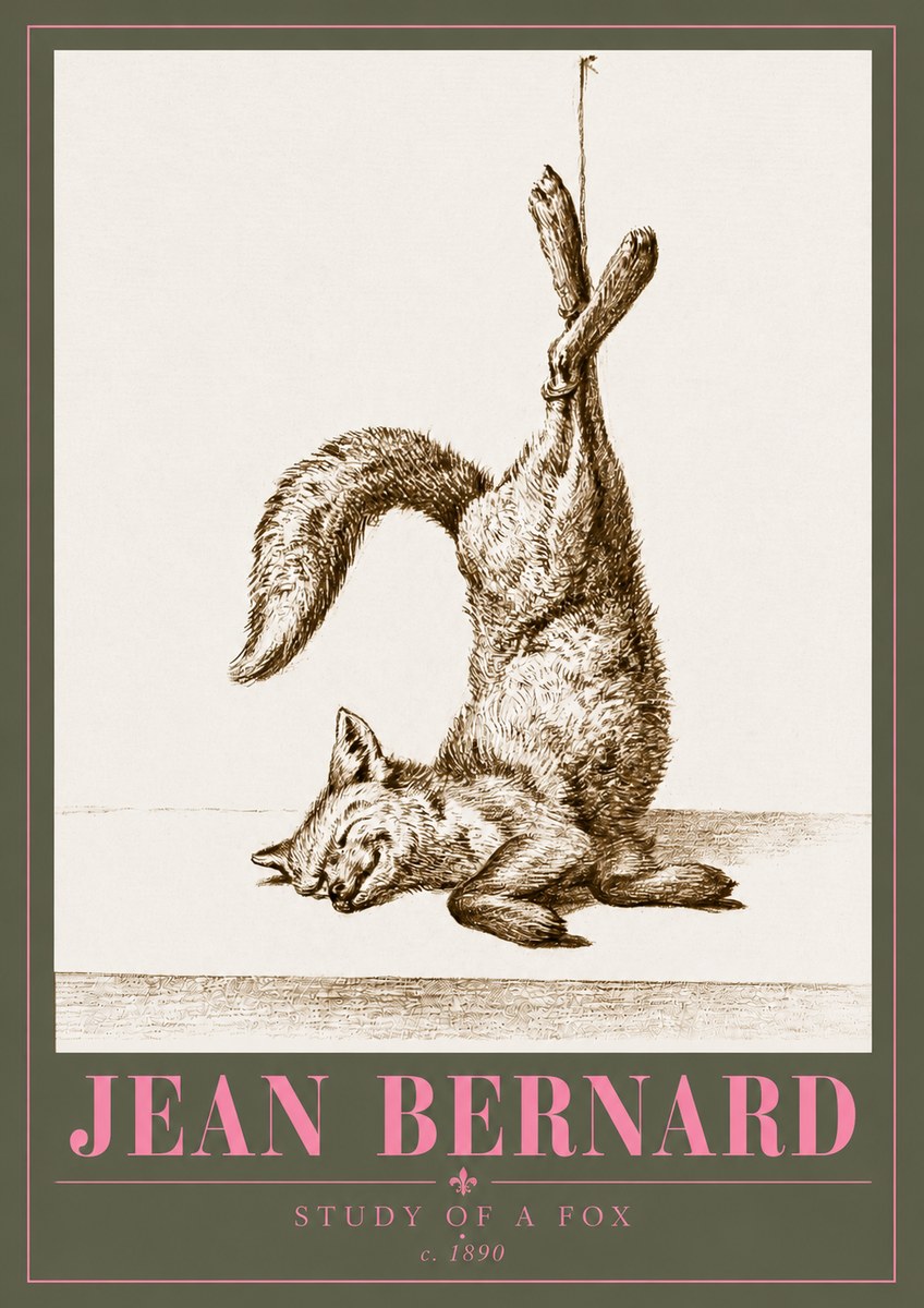 Jean Bernard Study of a Fox No5 - Poszter