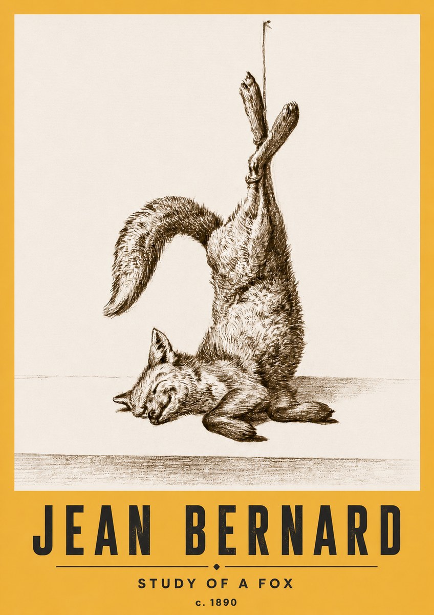 Jean Bernard Study of a Fox No6 - Poszter