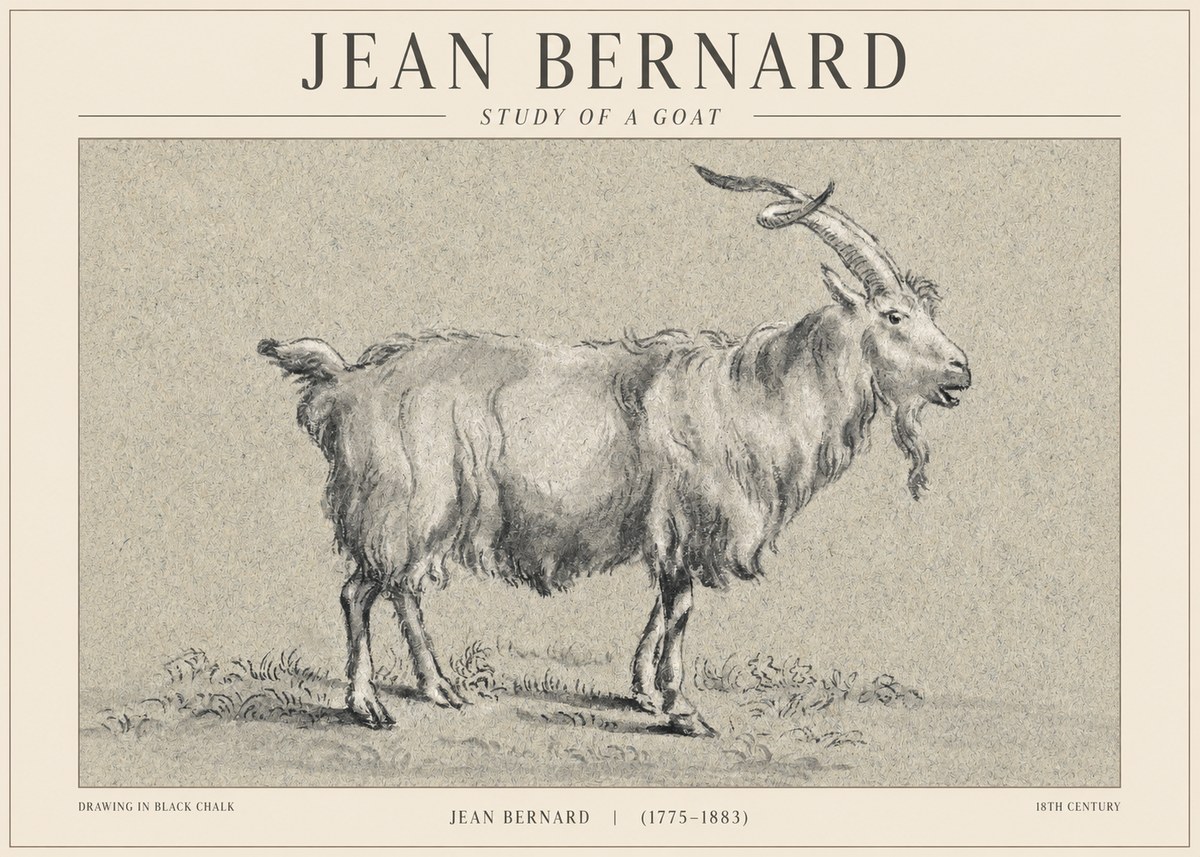 Jean Bernard Study of a Goat II No1 - Poszter