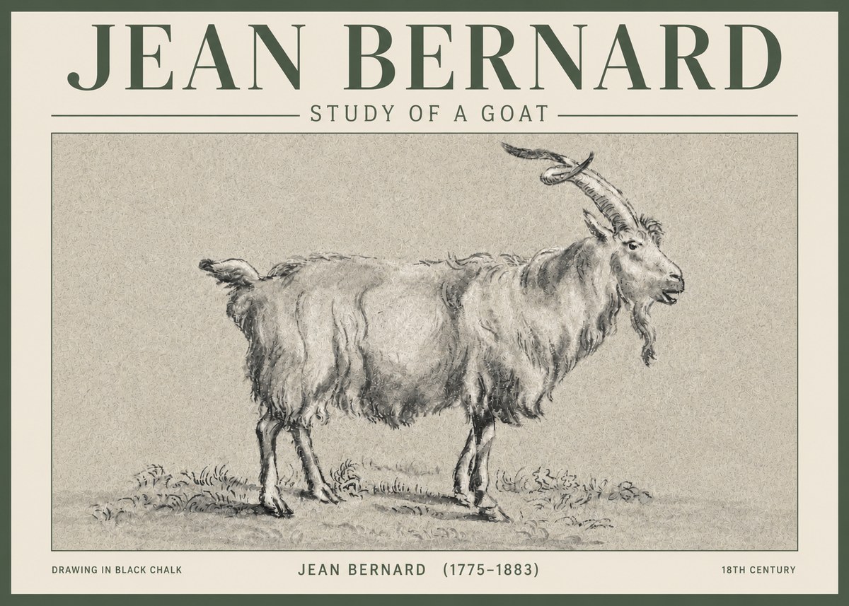 Jean Bernard Study of a Goat II No3 - Poszter