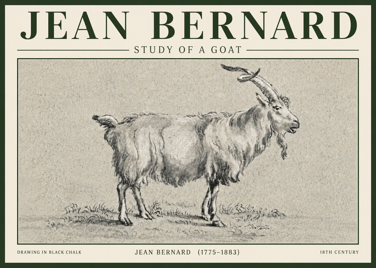 Jean Bernard Study of a Goat II No5 - Poszter
