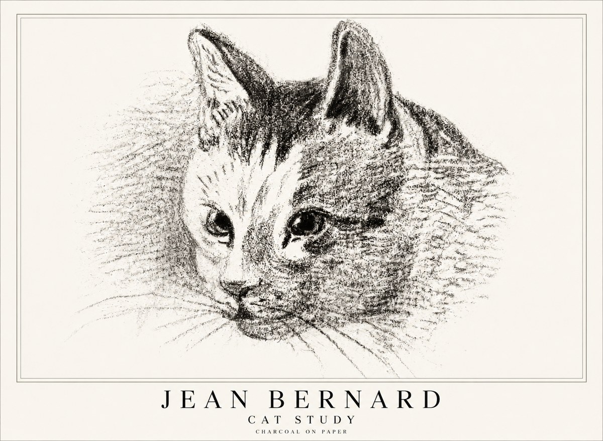 Jean Bernard Cat Study III No1 - Poszter