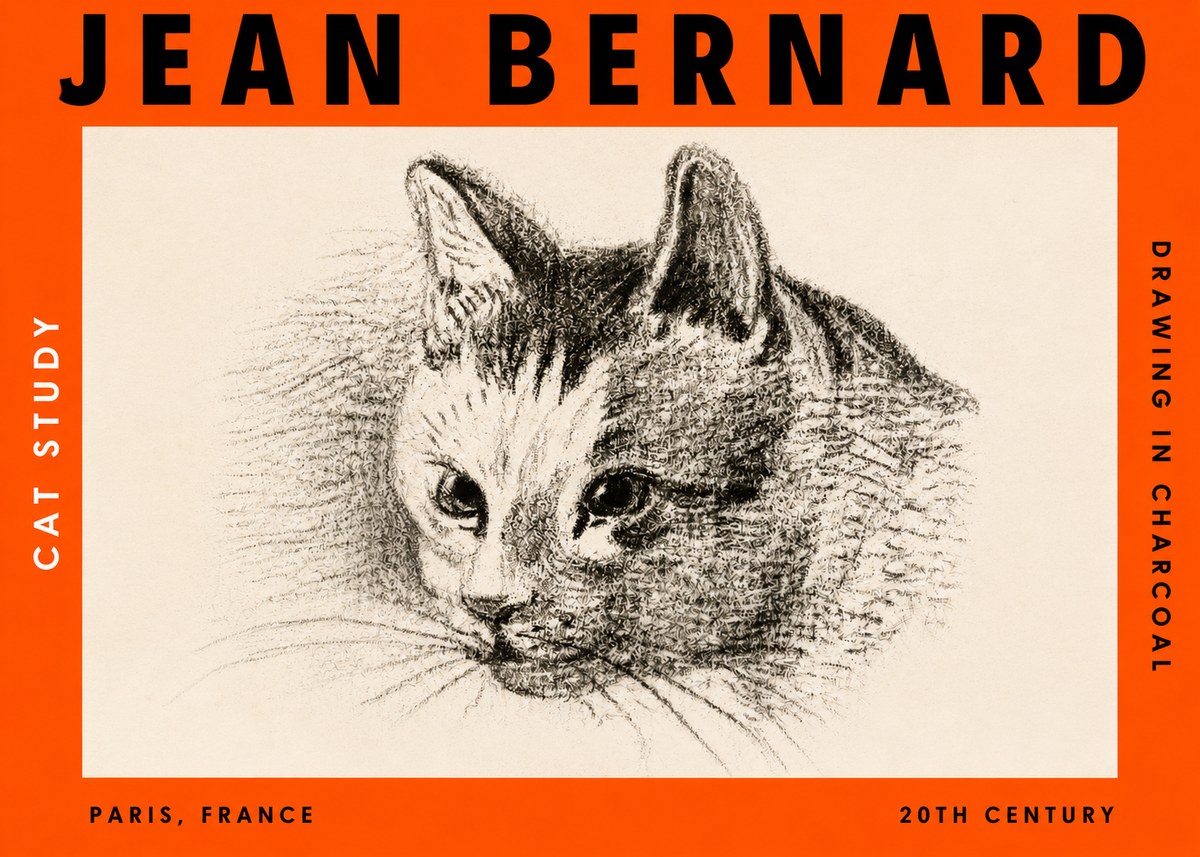Jean Bernard Cat Study III No3 - Poszter