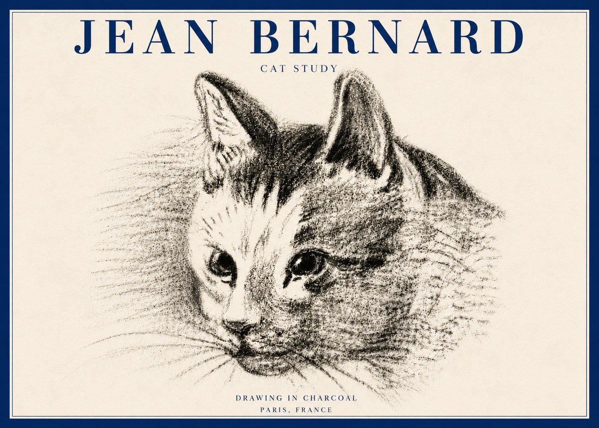 Jean Bernard Cat Study III No6 - Poszter