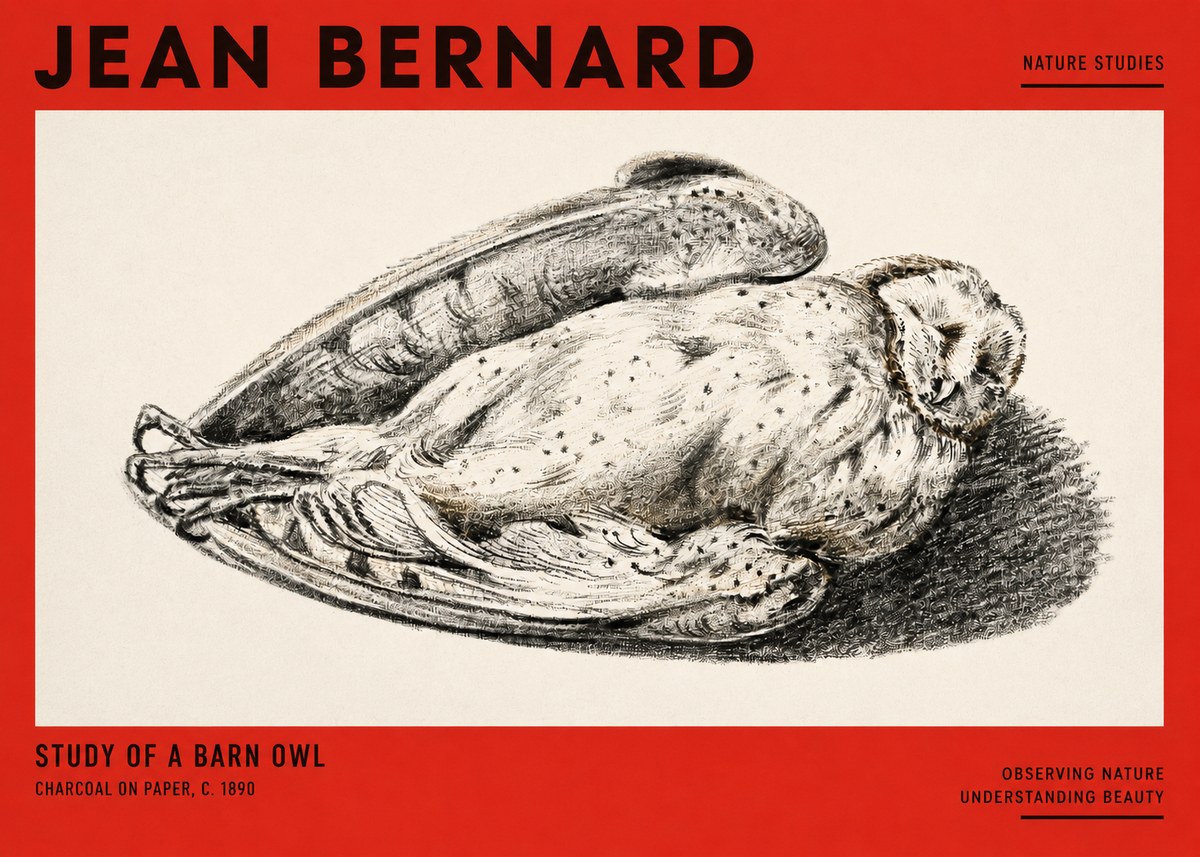 Jean Bernard Sleeping Owl No3 - Poszter
