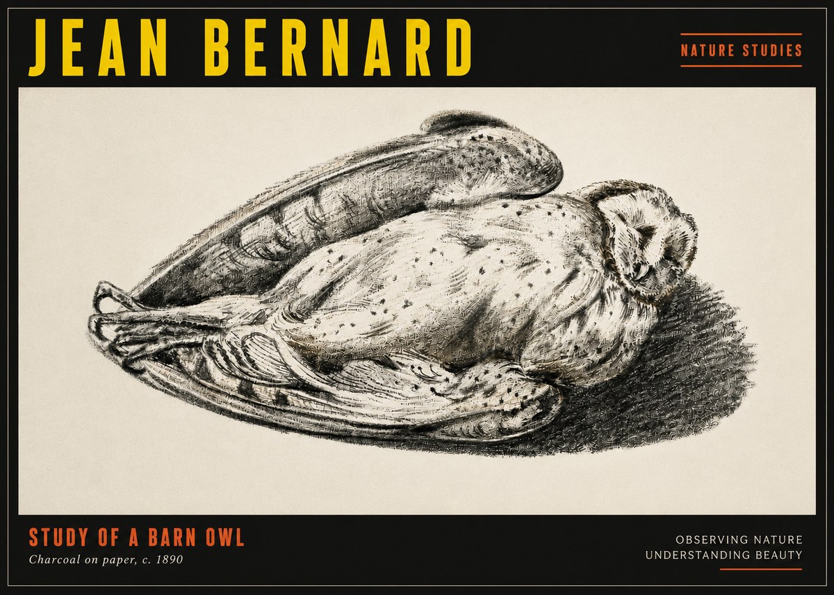 Jean Bernard Sleeping Owl No5 - Poszter