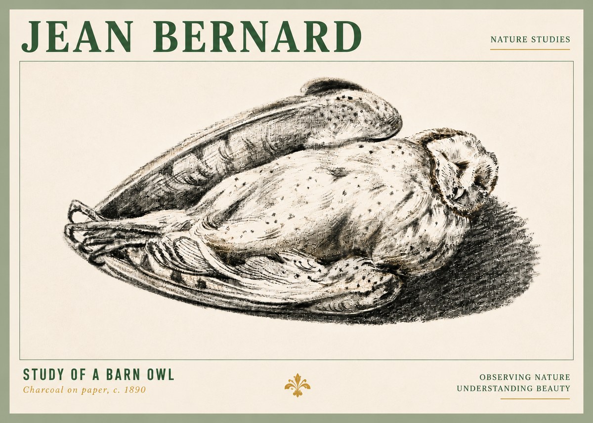 Jean Bernard Sleeping Owl No6 - Poszter