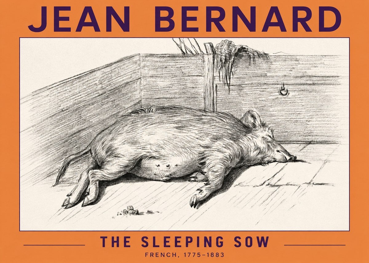 Jean Bernard The Sleeping Sow No2 - Poszter