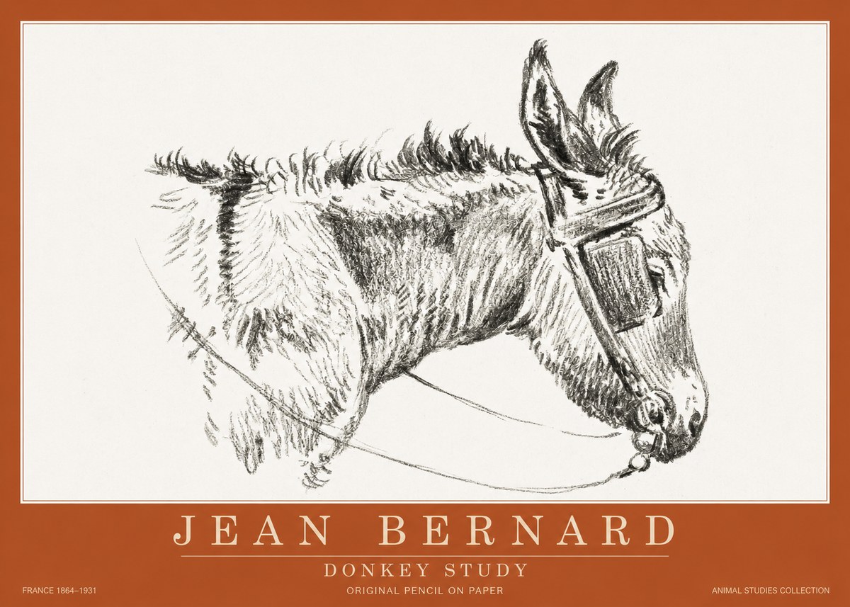 Jean Bernard Donkey Study II No2 - Poszter