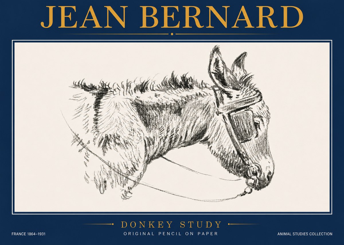 Jean Bernard Donkey Study II No4 - Poszter