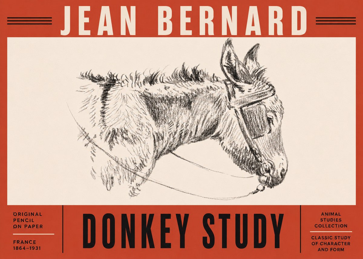 Jean Bernard Donkey Study II No5 - Poszter