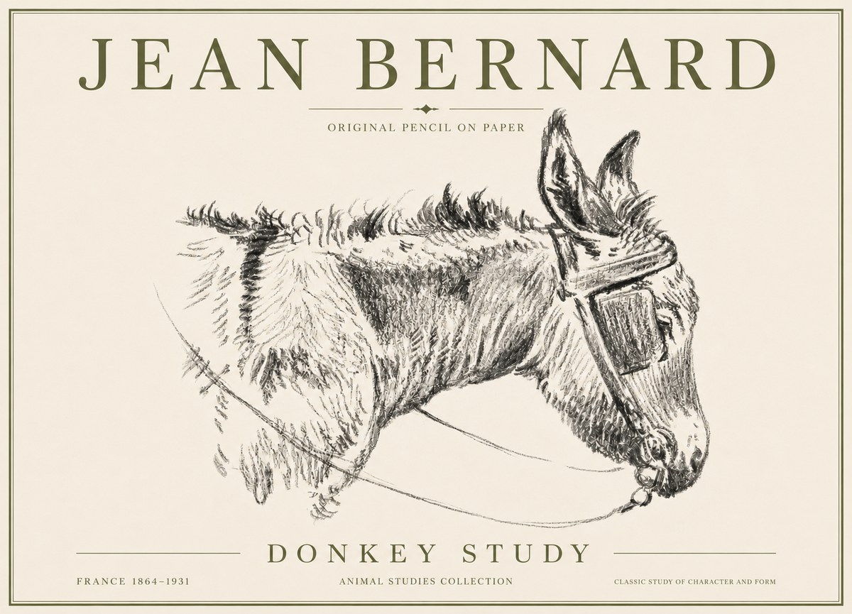 Jean Bernard Donkey Study II No6 - Poszter