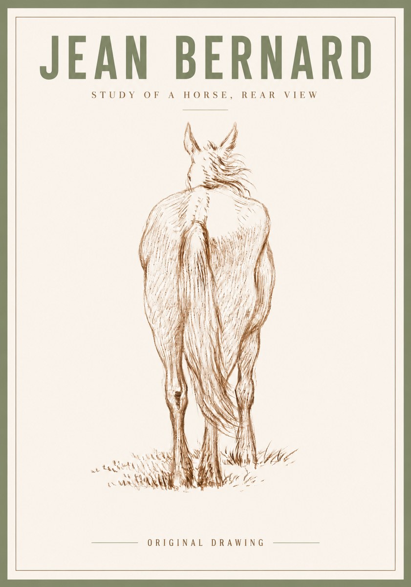 Jean Bernard Study of a Horse, Rear View No5 - Poszter