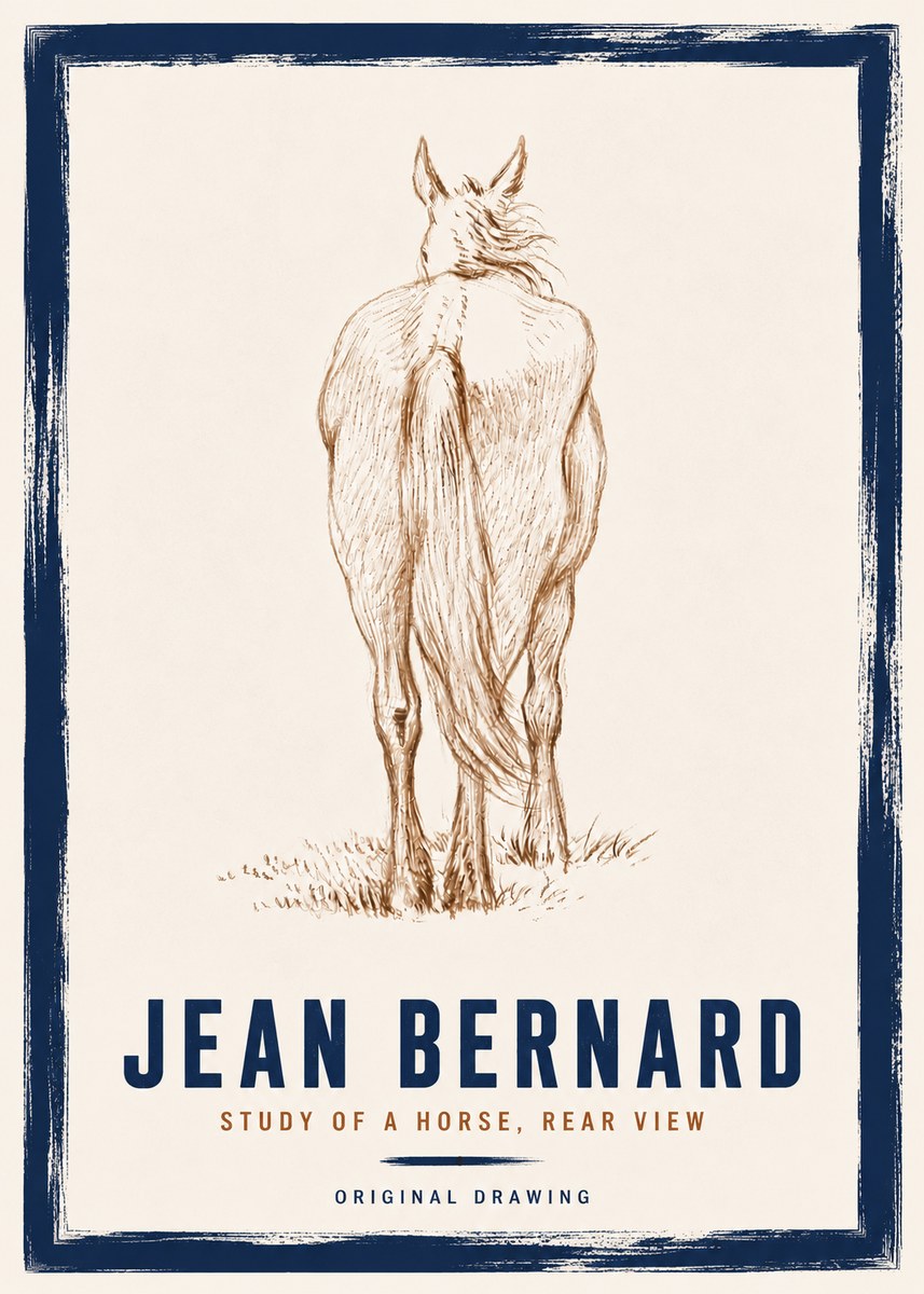 Jean Bernard Study of a Horse, Rear View No6 - Poszter