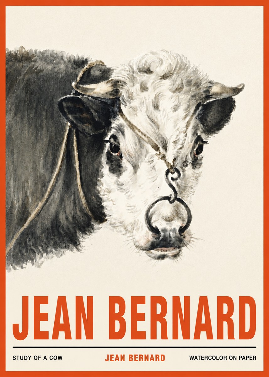 Jean Bernard Study of a Cow I No4 - Poszter