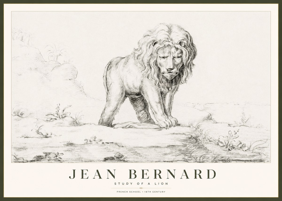 Jean Bernard Study of a Lion I No1 - Poszter