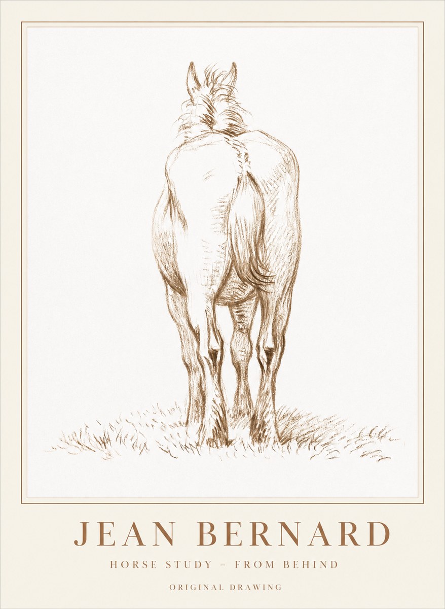 Jean Bernard Horse Study - from Behind No1 - Poszter