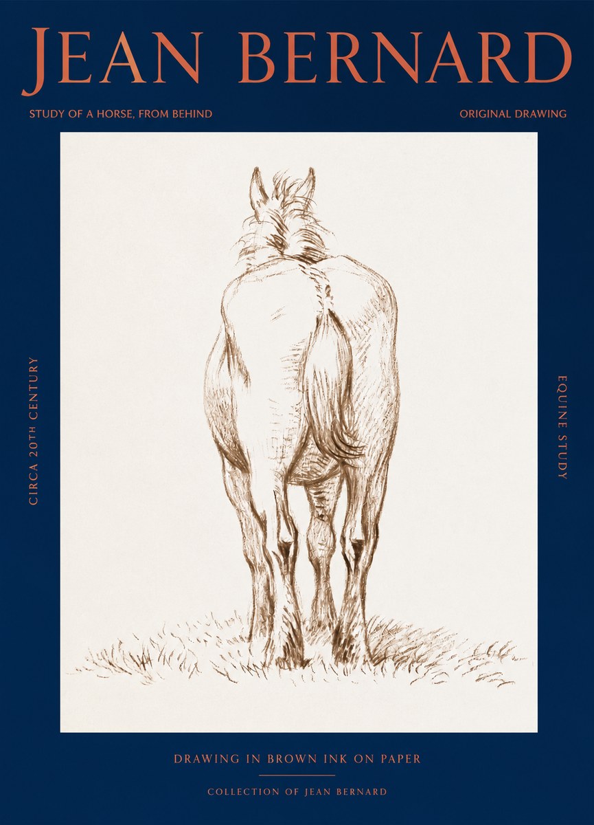 Jean Bernard Horse Study - from Behind No3 - Poszter