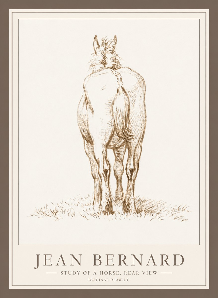 Jean Bernard Horse Study - from Behind No5 - Poszter