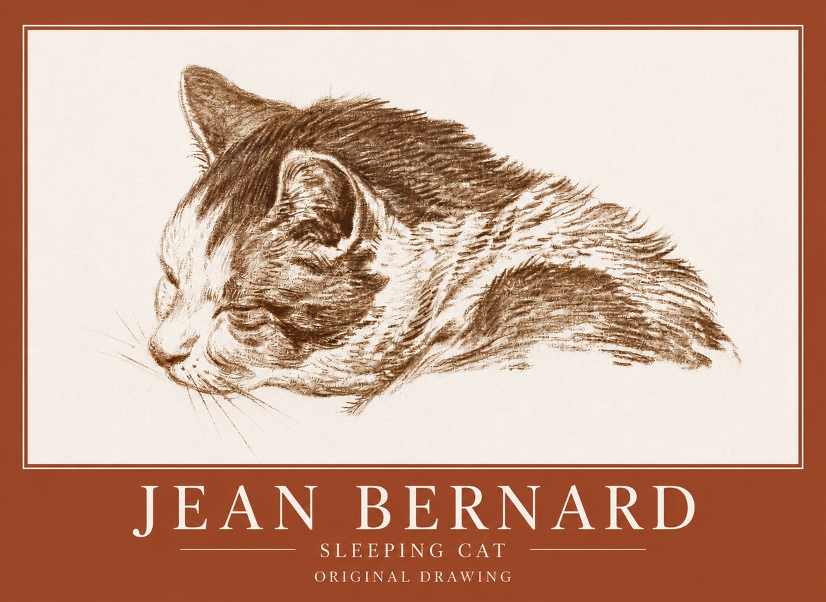 Jean Bernard Sleeping Cat II No4 - Poszter