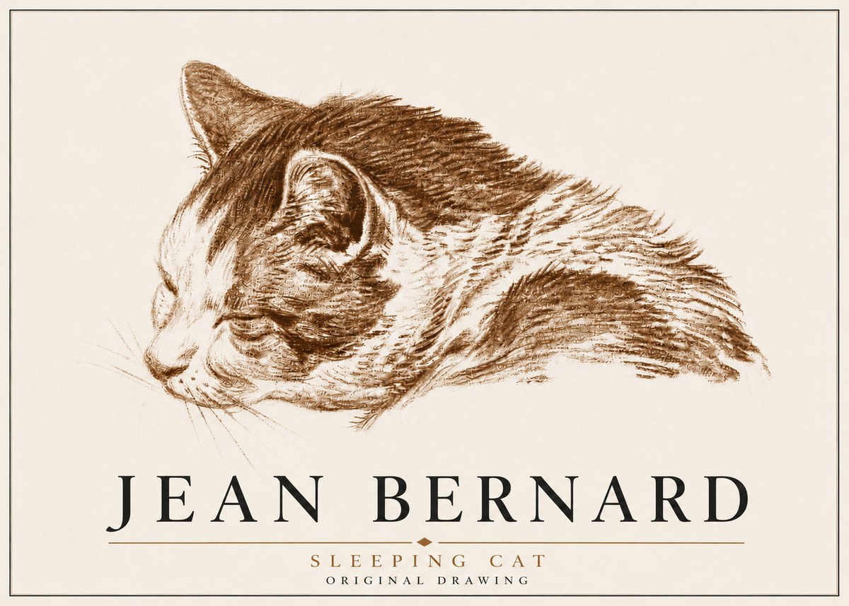 Jean Bernard Sleeping Cat II No6 - Poszter