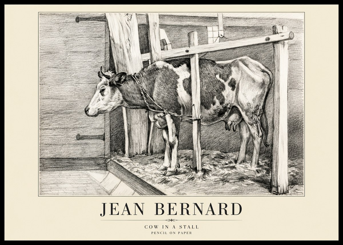 Jean Bernard Cow in a Stall No1 - Poszter