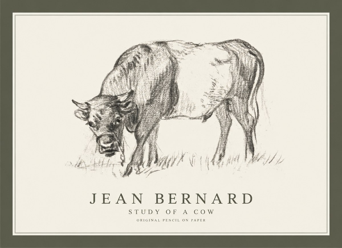 Jean Bernard Study of a Cow II No1 - Poszter