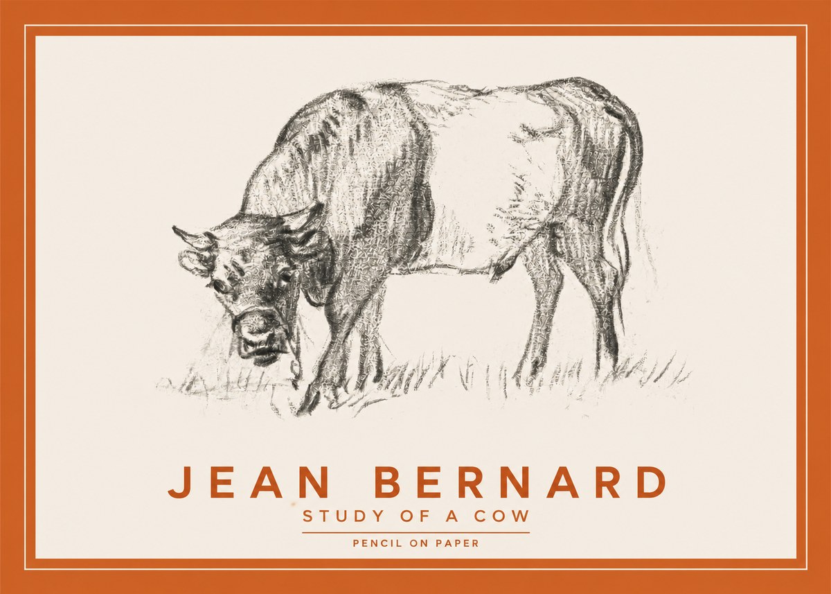 Jean Bernard Study of a Cow II No2 - Poszter