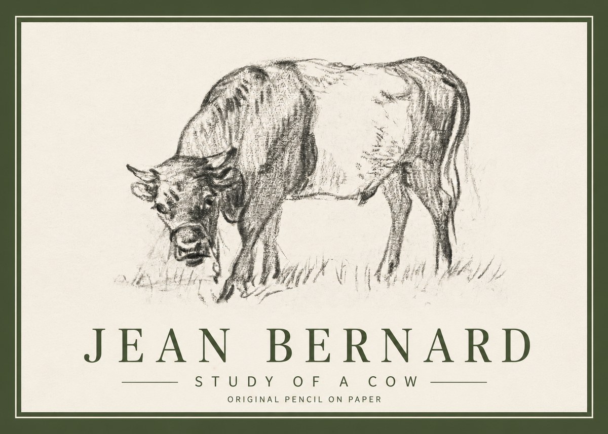 Jean Bernard Study of a Cow II No3 - Poszter