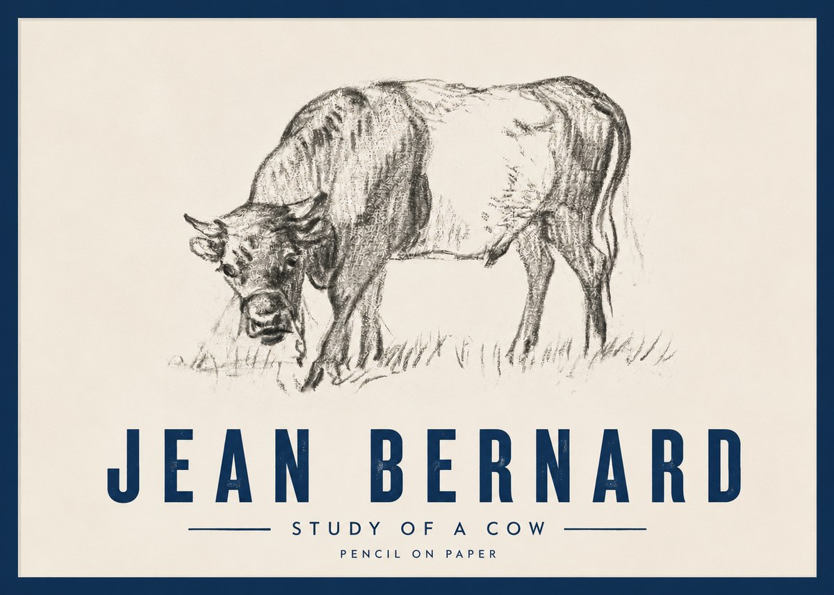 Jean Bernard Study of a Cow II No4 - Poszter