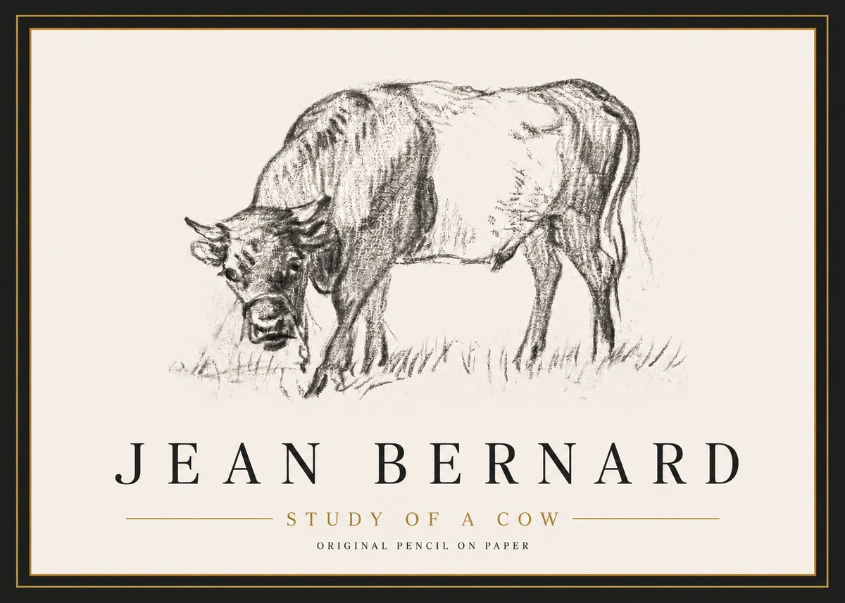 Jean Bernard Study of a Cow II No5 - Poszter