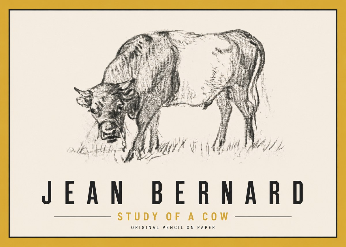Jean Bernard Study of a Cow II No6 - Poszter
