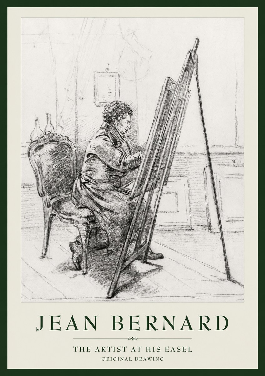 Jean Bernard The Artist at His Easel No1 - Poszter