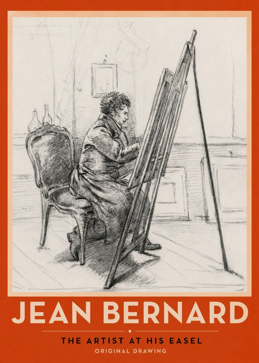 Jean Bernard The Artist at His Easel No2 - Poszter