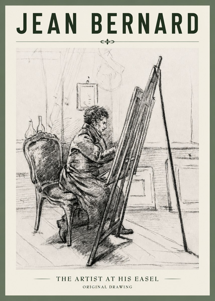 Jean Bernard The Artist at His Easel No4 - Poszter
