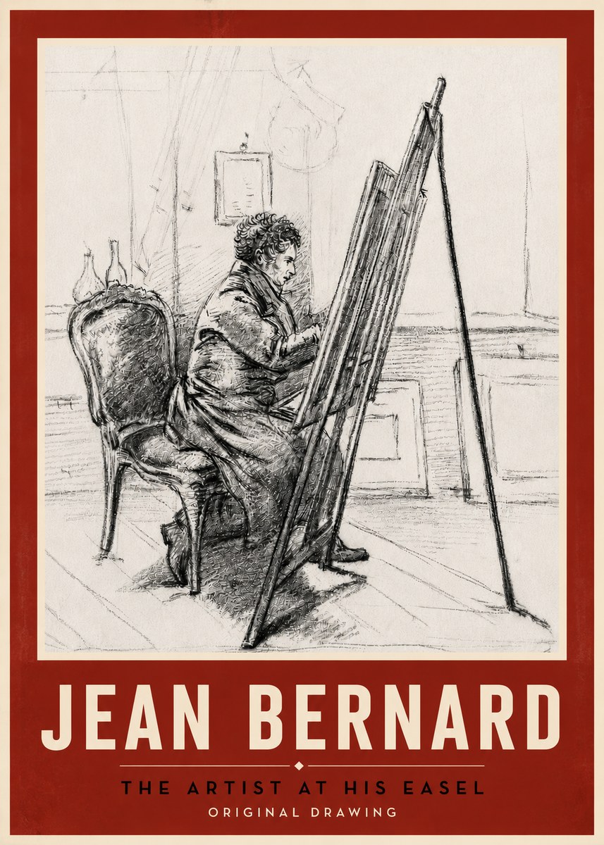 Jean Bernard The Artist at His Easel No5 - Poszter