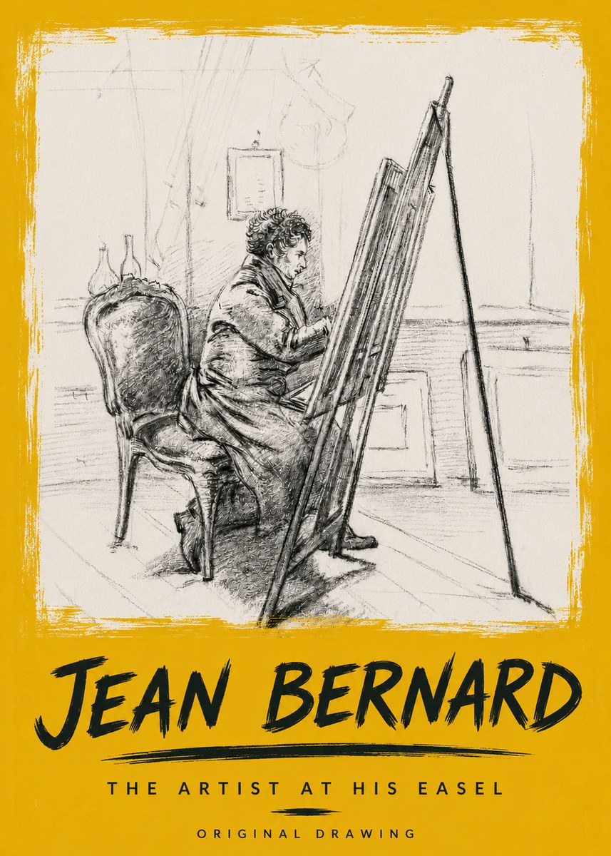 Jean Bernard The Artist at His Easel No6 - Poszter