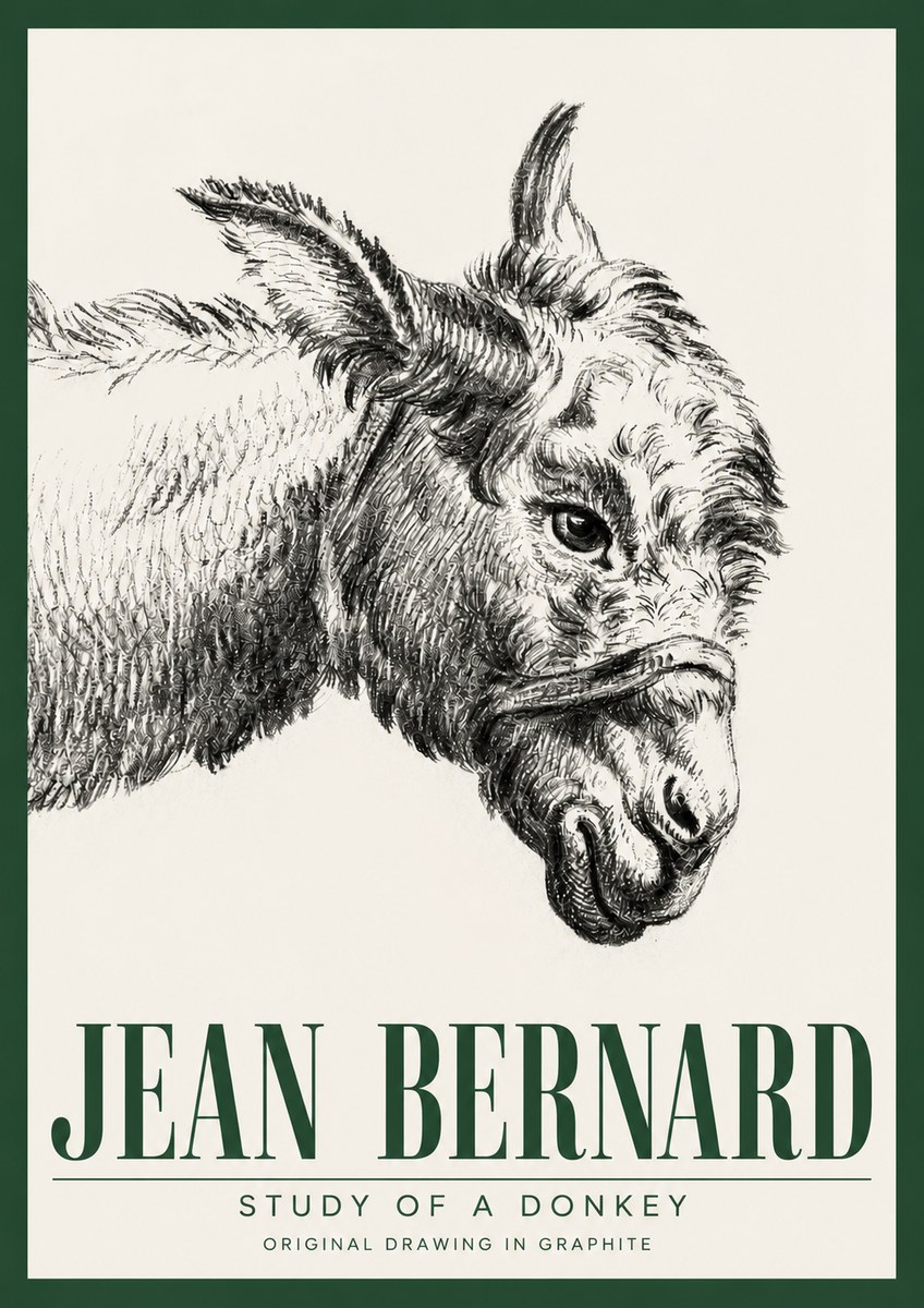 Jean Bernard Study of a Donkey I No3 - Poszter