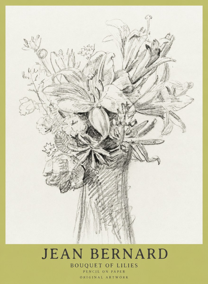 Jean Bernard Bouquet of Lilies No1 - Poszter