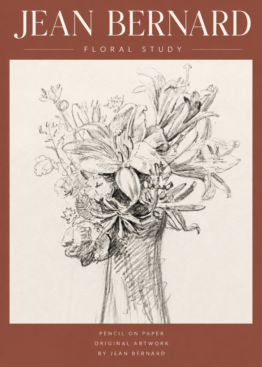 Jean Bernard Bouquet of Lilies No4 - Poszter