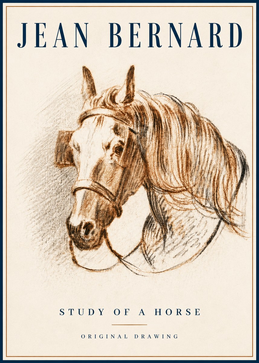 Jean Bernard Study of a Horse V No6 - Poszter