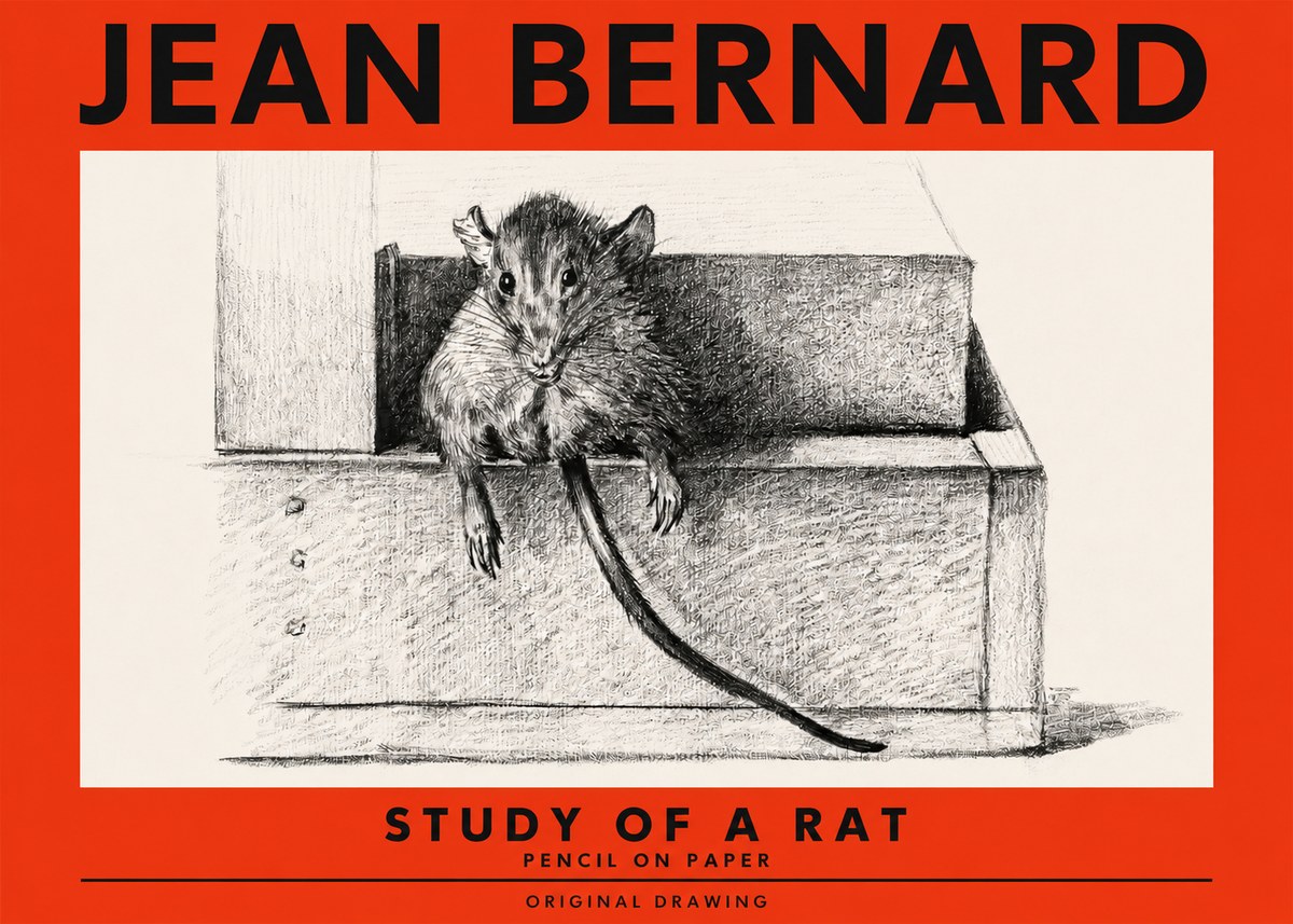 Jean Bernard Study of a Rat I No2 - Poszter