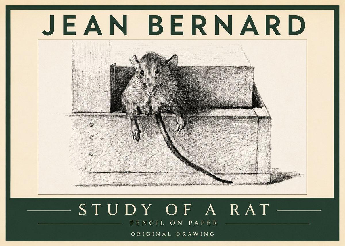 Jean Bernard Study of a Rat I No3 - Poszter